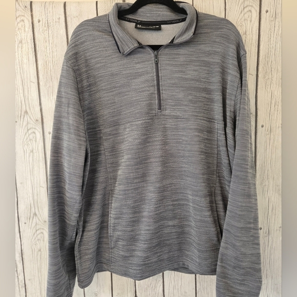 Under Armour Mens Sweatshirt Grey XL Half Zip Golf Sweater - Picture 2 of 6